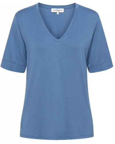 &Co Woman V-ausschnitt jersey top mit kurzen ärmeln,v-ausschnitt jersey top marineblau,v-ausschnitt jersey top kobaltblau &co