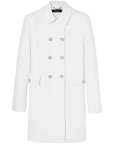 Versace Coats > double-breasted coats - Blanc
