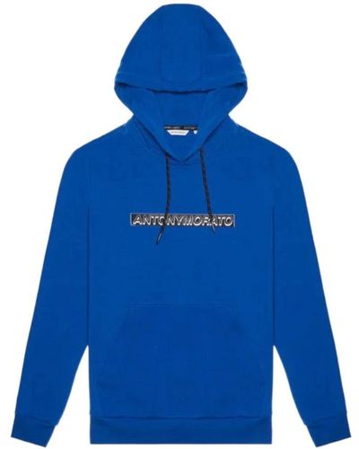 Antony Morato Slim fit cotton hoodie - Blu