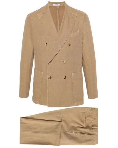 Boglioli Double Breasted Suits - Natural