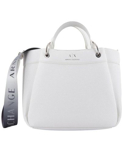 Armani Exchange Stilvolle shoppingtasche für moderne frauen - Weiß