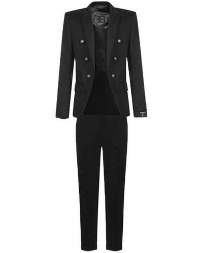 Balmain Double Breasted Suits - Black