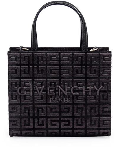 Givenchy Schwarze tasche mit gestickter signatur und goldfarbenen details