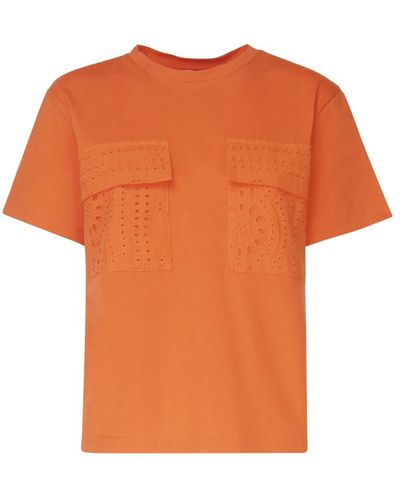 Mariuccia Milano S t-shirt mit faux-tasche - Orange