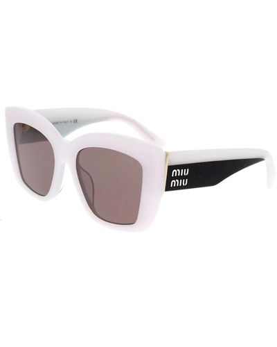 Miu Miu Quadratische oversized sonnenbrille mit breiten bügeln - Weiß