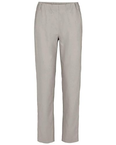 LauRie Classico pantaloni vita elastica grigio sabbia