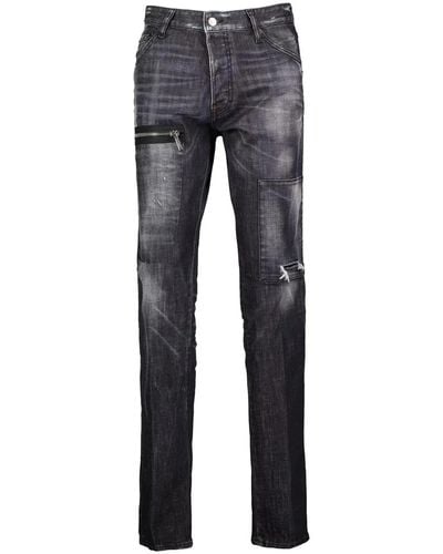 DSquared² Jeans slim fit con dettaglio zip - Blu