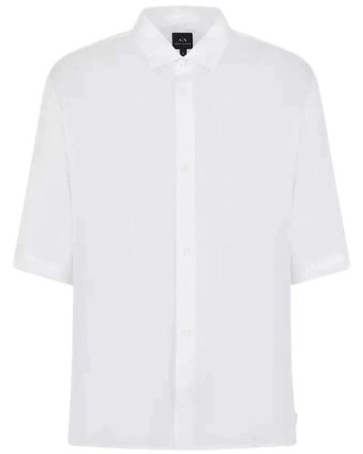 Armani Exchange Short Sleeve Shirts - White