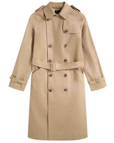 A.P.C. Coats > trench coats - Neutre