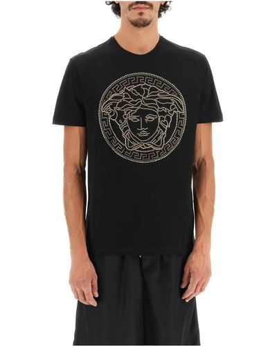 Versace Medusa-studded taylor fit t-shirt - Schwarz