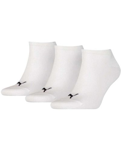 PUMA Tripack Calcetines Blancos Tobilleros Logo - Weiß