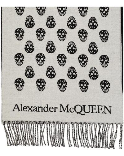 Alexander McQueen Wollschal - Weiß