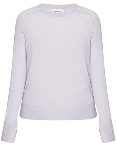 Calvin Klein Jersey de lana fina morado claro