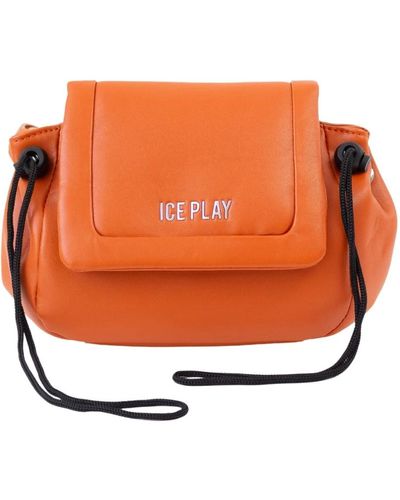 Ice Play Borsa a tracolla con dettaglio a levetta arancione