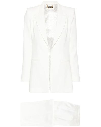Elisabetta Franchi Tuta avorio con blazer e pantaloni - Bianco