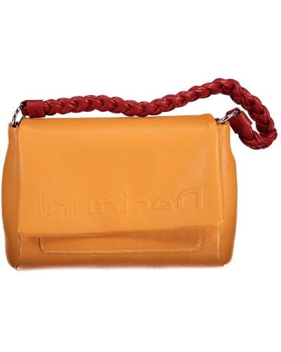 Desigual Polyurethan handtasche mit abnehmbaren trägern - Orange