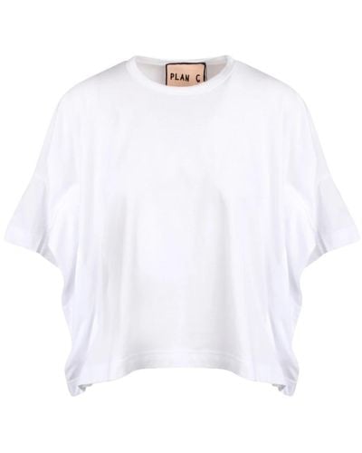 Plan C Oversized t-shirt mit bedrucktem logo - Weiß