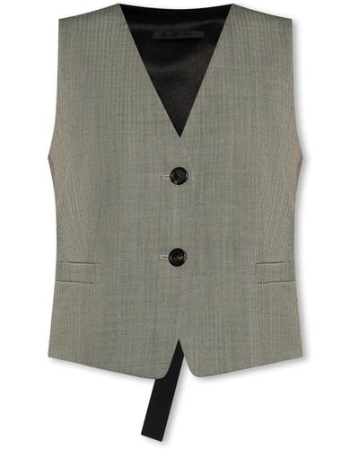 Helmut Lang Gilet a spina di pesce - Grigio