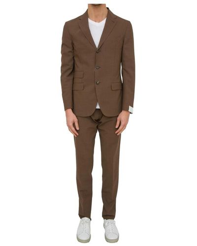 Eleventy Suits > suit sets > single breasted suits - Marron