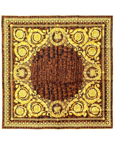 Versace Sciarpa di seta baroccodile dorata - Giallo