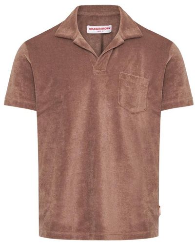 Orlebar Brown Polo Shirts - Brown