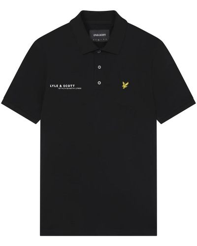 Lyle & Scott Polo-shirt mit druck,koordiniertes print polo shirt,koordinaten druck polo shirt - Schwarz