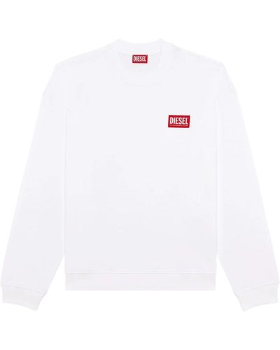 DIESEL Xxl-sweatshirt mit logo-patch - Weiß