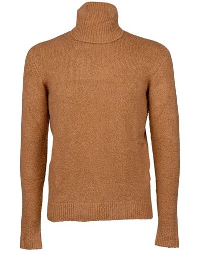 Roberto Collina Knitwear,luxuriöser baumwoll-bouclè-pullover - Braun