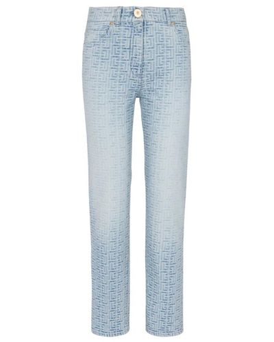 Balmain Klassische jeans mit monogramm - Blau
