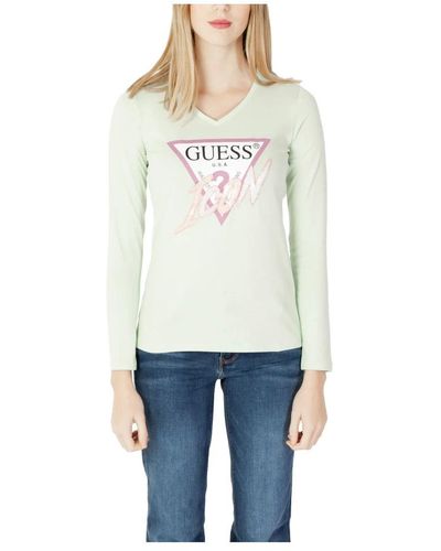 Guess Long Sleeve Tops - White