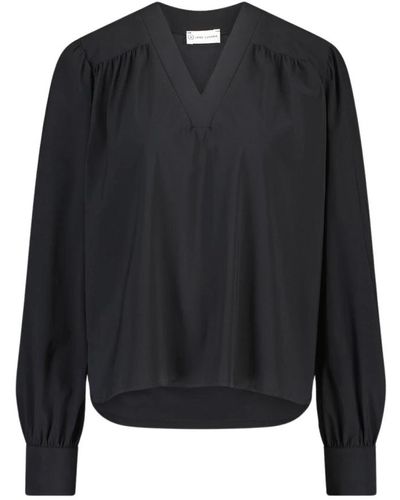 Jane Lushka Blusa nera in jersey sofisticata con stampa gioiosa - Nero