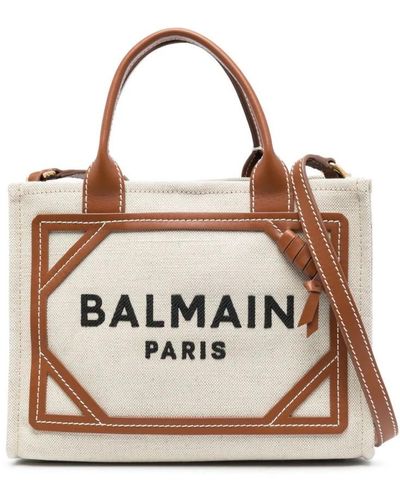 Balmain Tote Bags - Brown