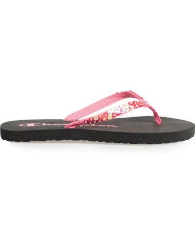 Champion Comode sandali slip-on con punta arrotondata e decorazioni di paillettes - Nero