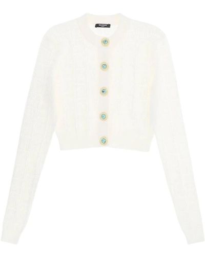 Balmain Strick cardigan sweater - Weiß
