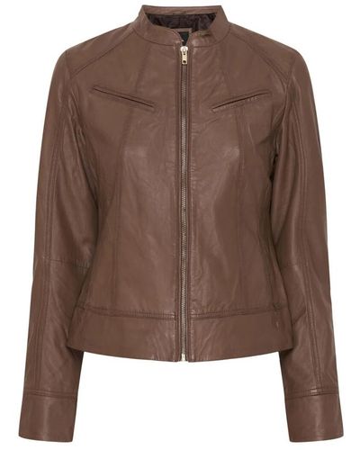 Btfcph Jackets > leather jackets - Marron