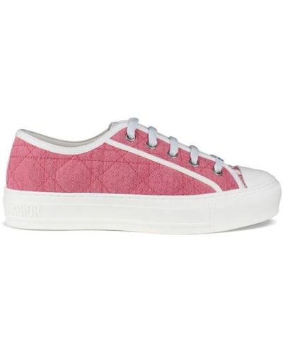 Dior Zapatillas de denim rosa bordadas