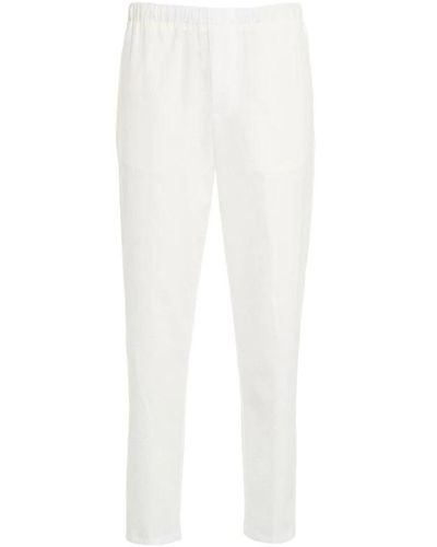 Cruna Slim-Fit Trousers - White