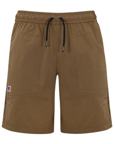 K-Way Nylon elastische taille shorts braun - Grün