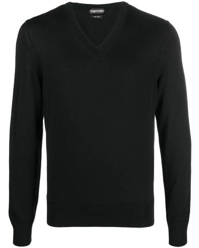Tom Ford V-Neck Knitwear - Black