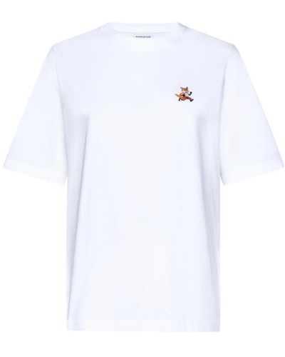 Maison Kitsuné Stilvolle weiße t-shirts und polos