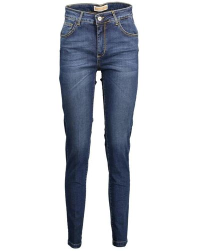 Kocca Blaue baumwoll 5-pocket jeans mit knopf