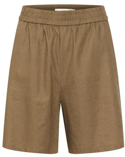 Gestuz Shorts e mutande in lino grigio pietra - Neutro