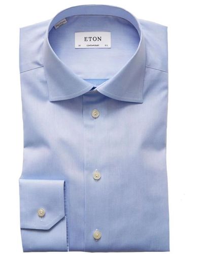 Eton Camicia con vestibilità contemporanea - design senza tempo - Blu