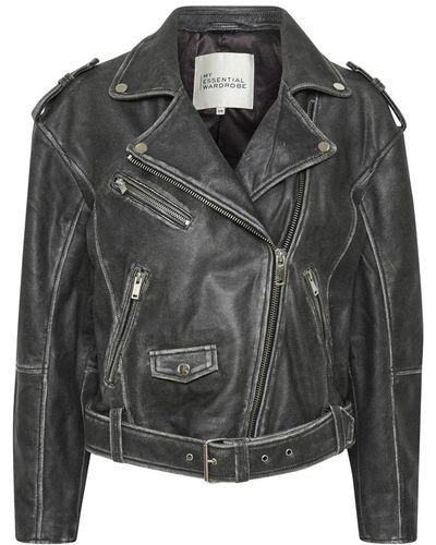 My Essential Wardrobe Leather Jackets - Black