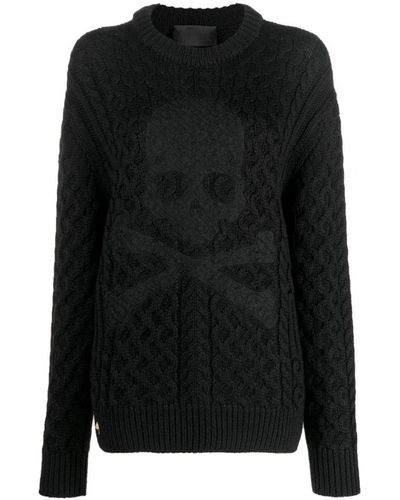 Philipp Plein Round-Neck Knitwear - Black