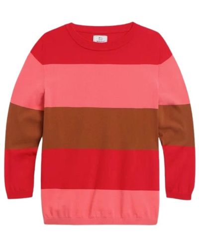 Woolrich Camiseta de entrenamiento de con líneas de contraste - Rojo