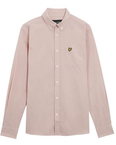 Lyle & Scott Shirts,baumwoll-leinen-knopfleiste-hemd - Pink