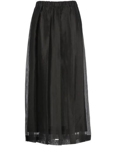Fabiana Filippi Falda negra plisada de seda elástica mujer - Negro