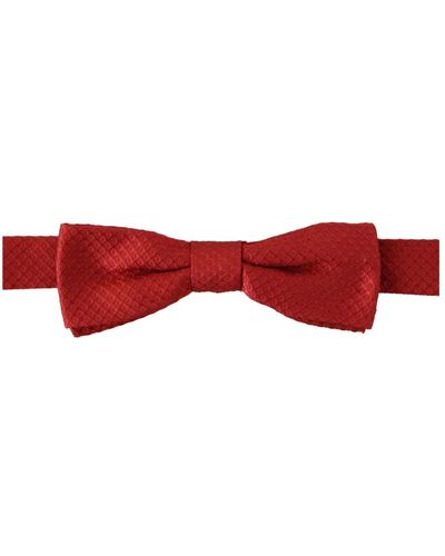 Dolce & Gabbana Cravatta papillon in seta rossa regolabile - collezione esclusiva - Rosso