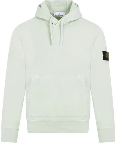 Stone Island Grüner baumwoll-sweatshirt ss24 - Weiß